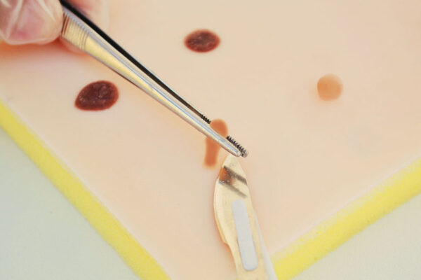 Piel de simulación con fibromas y lunares