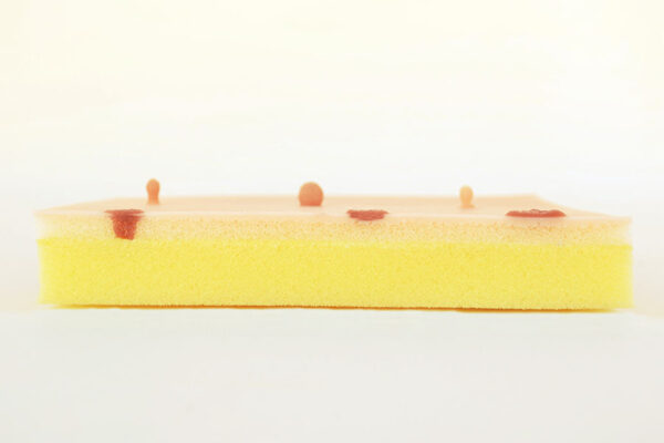 Piel de simulación con fibromas y lunares